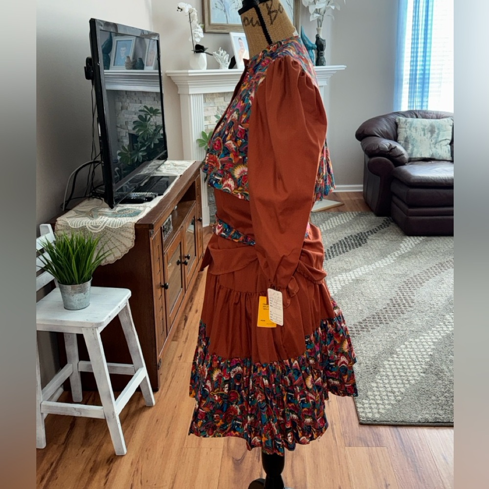 Kate Schorer NWT western Native Indian print vintage top/skirt Unique set S/M - Picture 9 of 15